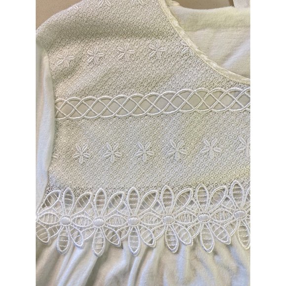 Jáloe Night Gown Dress M/L White Cotton Lace Detail Buttons Italian Made - Picture 4 of 13